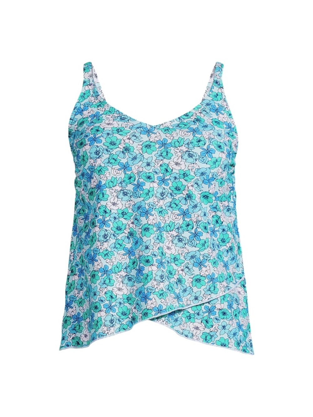 Land’s End tulip hem floral tankini top